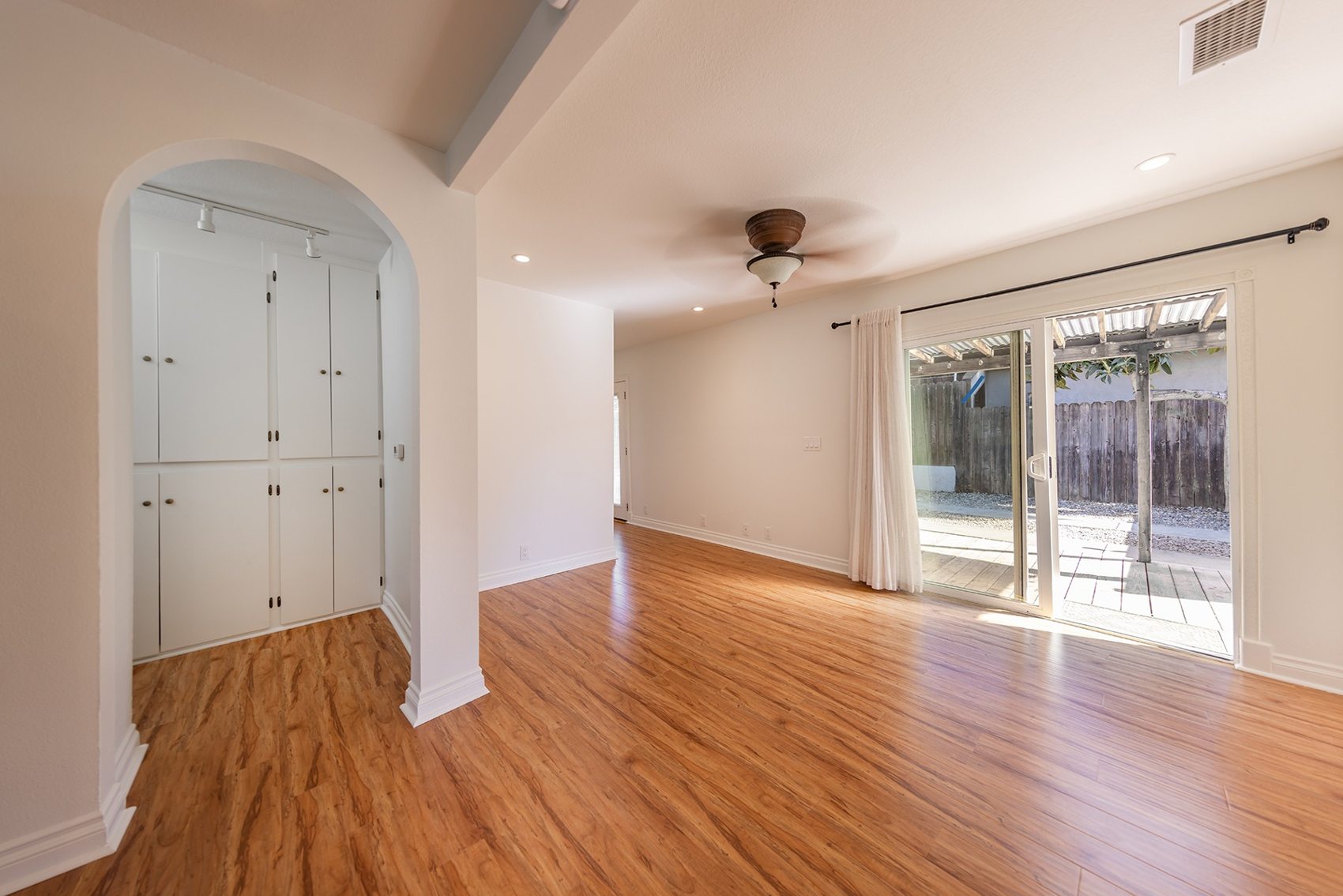 Living space with updated flooring